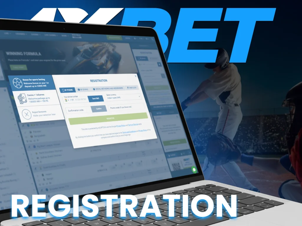 1xBet Registration process of creating account